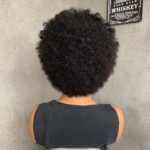 Parrucca Afro Ricci Corti Intrecciati 13x4 Frontale in Pizzo Senza Colla, Capelli Umani Remy Brasiliani Neri Naturali per Donne Nere - Product Image 5