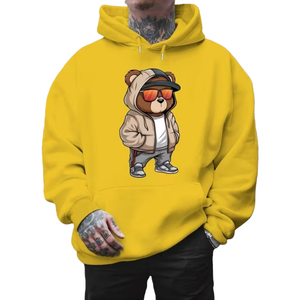 Sweat-shirts à capuche en coton épais et molletonné, coupe oversize, personnalisables avec logo, pour hommes - Product Image 1