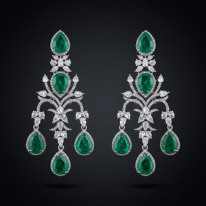 Zircon Pear Cut Water Drop <b>Chandelier</b> Earrings Zinc Alloy Religious Trendy Style Women's for Wedding and Party - Product Image 3