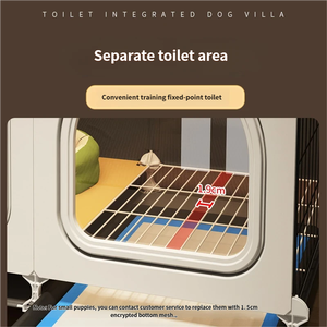 Cage <span class=keywords><strong>pour</strong></span> <span class=keywords><strong>chien</strong></span> avec toilette intégrée, petite cage <span class=keywords><strong>pour</strong></span> <span class=keywords><strong>chien</strong></span>, une pièce, une salle de bain, villa intérieure renforcée, nid <span class=keywords><strong>pour</strong></span> animaux de compagnie Teddy Bome, clôture facile à déplacer - Product Image 2