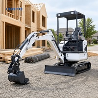 Excavator Mini Derette RT15 1,5 Ton Mesin Kubota atau Yanmar 16HP untuk Pekerjaan Pertanian dengan Bucket Penggali Bersertifikasi CE EPA ISO