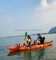 Canot/Kayak pour jeunes en vente en gros, jeux aquatiques, bateau à rames en plastique dur, tandem 2 personnes, kayak de pêche avec accessoires