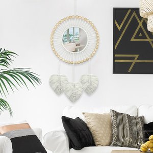 <span class=keywords><strong>Specchio</strong></span> rotondo macramè appeso a parete Boho decorazione <span class=keywords><strong>per</strong></span> la casa specchi decorativi da parete <span class=keywords><strong>per</strong></span> soggiorno decorazione camera da letto bambino asilo nido regalo - Product Image 6