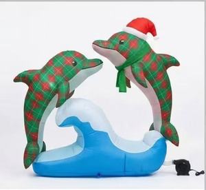 Décoration de jardin gonflable personnalisée de Noël avec dauphin, baleine et orca, avec lumières LED, ornements de fête gonflables pour l'extérieur - Product Image 3