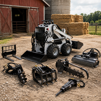 New Mini Skid Steer Loader Small Wheeled with Cabin Diesel Engine and Pump for Farming High Load Moment