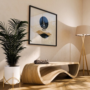 Modern Wood Waiting <b>Chair</b> with Curved Design Minimalist Style for Hotel <b>Reception</b> Eco-Friendly Furniture - Product Image 3