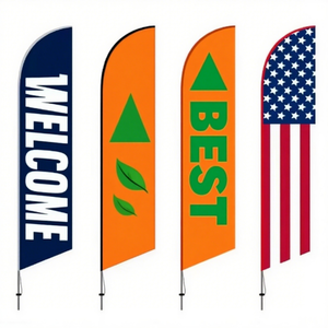 Cheap Wholesale Custom Fashion Luxury Bright Colors Feather Flag Best Price Promotional Flags & Banners