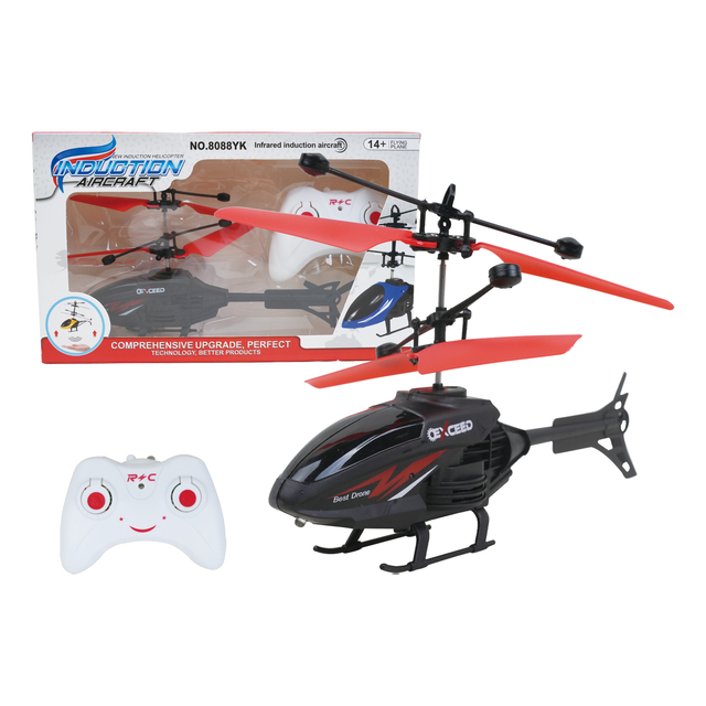 Easy-to-Pilot 2-Channel Remote Controlled Mini Helicopter for Kids Induction RC Aircraft with Gyroscope Made of Durable Plastic