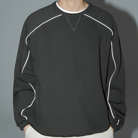 Sweat-shirt à col rond très populaire, poids lourd 400 GSM, impression réfléchissante personnalisée, sweat-shirt de sport