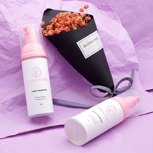 Kit de champú para pestañas, botella de champú rosa con logotipo propio, 60ml, venta al por mayor - Product Image 4