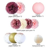 Pom Poms en tissu or Rose Blush, 50G, papier, lanternes, paillettes dorées, confettis de fête pour mariage, saint-valentin