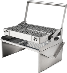 Portable Stainless Steel Camping Fire Pit <b>Grill</b> Stand with Foldable Legs and <b>Mesh</b> Rack - Product Image 2