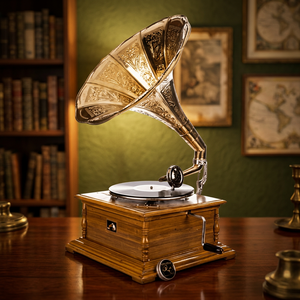 Gramófonos Metálicos Hechos a Mano con Diseño Geométrico Rectangular Vintage de Alta Calidad, Regalos Novedosos para Amantes de la Música, al Mejor Precio - Product Image 6