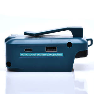 Adaptateur de chargeur USB de source d'alimentation ADP05 de remplacement pour <span class=keywords><strong>support</strong></span> de convertisseur de charge rapide de <span class=keywords><strong>batterie</strong></span> Mak14.4v-18v avec lumière LED - Product Image 3