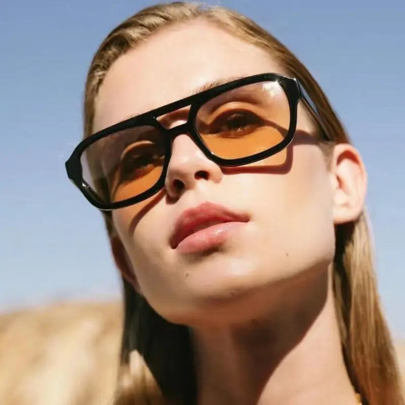 MOSI ยอดนิยม Y2K ป้องกันรังสียูวีกลางแจ้งแว่นตาแว่นตากันแดดลําแสงคู่ส่วนบุคคลขนาดเล็ก Hawksbill อินเทรนด์แว่นตากันแดดหญิง
