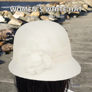Chapeau cloche rayé <span class=keywords><strong>Angela</strong></span> William pour femme - Chapeau bob d'été imprimé en sérigraphie avec cordon de serrage réglable - 100 % coton blanc pour adulte - Product Image 2
