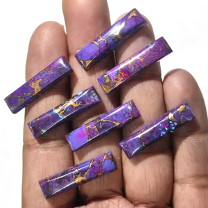 Exquisito Cabujón Rectangular de Turquesa Cobre Púrpura Natural, Gema Personalizada para la Creación de Joyería, Anillos de Calidad Premium - Product Image 2