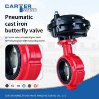Válvula de Mariposa Ductilosa Accionada por Aire, Tipo Lug, Retorno por Resorte, Doble Excéntrica, Sello de Goma NBR, para Tuberías Industriales HVAC, Clase 150LB