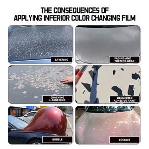 Rollo de película de envoltura de coche de PVC azul con sombra metálica PET brillante autoadhesivo de alta calidad de 1,52x18m para protección de pintura corporal - Product Image 4