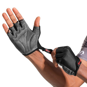 Guantes de Ciclismo Boton de Medio Dedo, Negros, de Microfibra Transpirable, con Almohadillas de Absorción de Impactos en la Palma para Ciclismo - Product Image 4