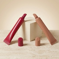 Brillant à lèvres rose personnalisé 10ml maquillage cosmétique en plastique vide brillant à lèvres conteneur baume à lèvres huile presser tubes souples emballage