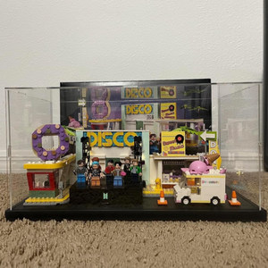 Vetrina in acrilico trasparente ispessita con protezione antipolvere a Base di legno-acrilico nero per negozi per visualizzare materiali artistici - Product Image 4