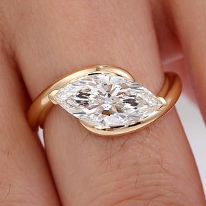 18K Massief Goud Gia Gecertificeerd Lab Gekweekt <span class=keywords><strong>1.5</strong></span> Karaat Vs1 E-Color Onberispelijke Diamanten Ring Vrouwen Verloving Bruiloft Snel Aangepaste Ring - Product Image 5