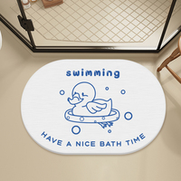 Tapis de bain de luxe Duoyi à séchage rapide, motif uni gris pierre, en terre de diatomée, avec support en caoutchouc/PVC, forte absorption d'eau