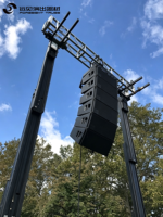 Tour de levage Foresight en aluminium léger pour Line Array, manipulation aisée mais charge lourde pour une installation et un réglage rapides sur site