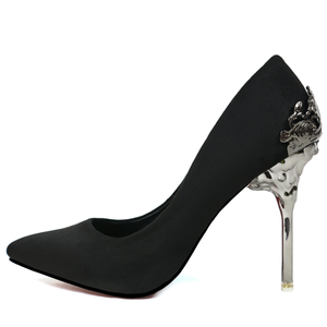 <strong>Suede</strong> Metal Thin <strong>Heel</strong> Shoes Women <strong>Heels</strong> - Product Image 4