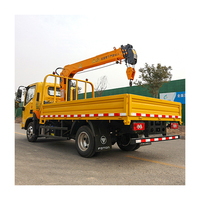 Camion lourd 4X2 Chariot élévateur 4 tonnes Grue à flèche hydraulique avec pompe à moteur Boîte de vitesses et engrenage-Diesel 131CV Hauteur de levage 11,2m