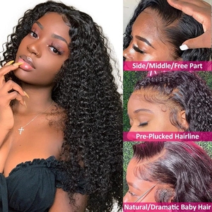 Perruques Lace Front wig brésiliennes 100% naturelles crépues lisses transparentes HD, <span class=keywords><strong>cheveux</strong></span> vierges bruts 360 HD, perruques Full Lace Frontal pour femmes noires - Product Image 5