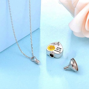 Plata esterlina 925 humanos cenizas recuerdo de corazón urna de cenizas colgante de collar - Product Image 4