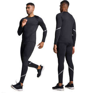 Pakaian Olahraga Custom 2 Potong Legging dan Atasan Set Gym Olahraga Kebugaran Lari Jogger untuk Pria - Product Image 1