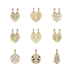 Fashion Vintage religion Jewelry Brass Necklace Retro Religious Guadalupe Pendant