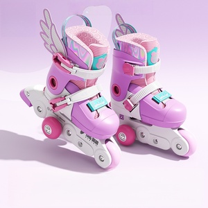Pattini a rotelle rosa per bambini 2-6 anni, per principianti, con ruote, in PU - Product Image 1