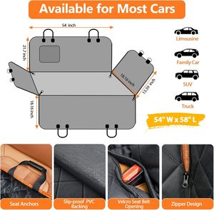 ผ้าคลุมเบาะรถยนต์พับได้กันน้ำได้เปลญวนสำหรับสุนัขสัตว์เลี้ยง - Product Image 4