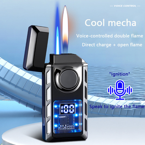 Đèn khò gas tích điện DEBANG 2 trong 1, bật lửa sạc <span class=keywords><strong>USB</strong></span>, có thể tùy chỉnh logo, ngọn lửa kép, bật lửa điều khiển bằng giọng nói - Product Image 4