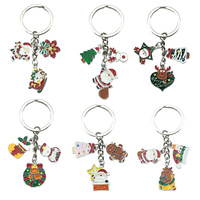 Porte-clés Pendentif Créatif en Alliage de Zinc Style Goutte d'Huile Dessin Animé, Cadeau de Noël, Breloque Festive, Accessoire Emballé Individuellement