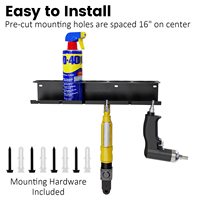 Support mural flottant pour outils pneumatiques et aérosols – Organisateur de bouteilles et de bombes aérosols en fer pour garage et salle de bain