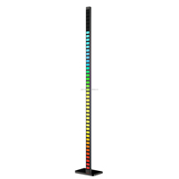 Lampe de sol LED intelligente au design moderne avec éclairage RGB, contrôle musical, construction en aluminium, protection IP20 pour salon