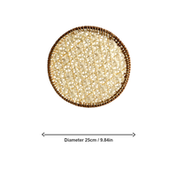 Plateau rond en rotin tissé à la main, plateau de service à tressage ouvert géométrique, décoration de rangement en bambou naturel, vente en gros OEM, plateau de service tissé