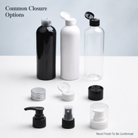 Bouteilles cosmétiques rondes en PET de 5 à 1000 ml avec pompe pulvérisatrice pour shampoing, nettoyant visage et sérum de soin de la peau, emballage personnalisé avec bouchon à clapet