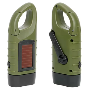 Factory Hot Sale Portable Mini Solar Powered Hand Crank Dynamo Flashlight Emergency Charging for Outdoor Camping