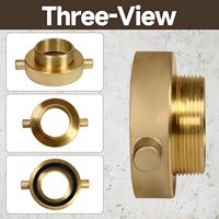 Adaptateur de tuyau d'hydrant Unrulysoul 2-1/2\" NH NST femelle x 2\" NPT mâle en laiton avec embouts à broches dorés