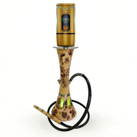 Dispositif de gestion de la chaleur électronique portable de luxe en aluminium, mini et rechargeable, avec éclairage LED miroir pour chicha, coffret cadeau