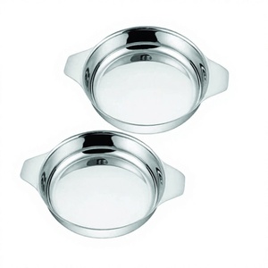 Ensemble de 2 bols à œil en acier inoxydable, cuvette de cuisine ronde multifonctionnelle, bol à fruits argenté en métal durable - Product Image 1