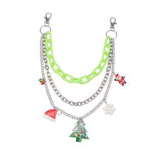 Chaîne de taille Hip Hop multicouche en acrylique et métal avec pendentif de Noël, chaîne de corps unisexe tendance - Product Image 5