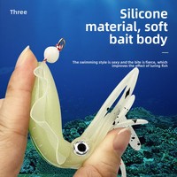 Kit de leurres souples artificiels en caoutchouc UV lumineux avec hameçons pour la pêche en bateau en mer et les poissons d'eau salée