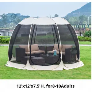 Tente de camping et de pique-nique hexagonale en maille Oxford camouflage, ouverture rapide, automatique, imperméable, 305 cm, monocouche, pour l'été en extérieur - Product Image 1